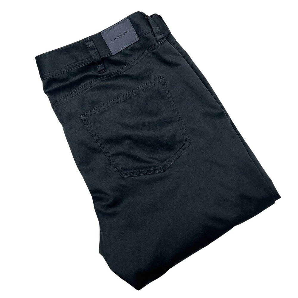 J. Hilburn Custom 5-Pocket Dress Pants Trousers Mens 37x32‎ Black Cotton Stretch